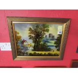 Painting on glass (circa late 19C) in gilt frame - Aprox 44cm x 30cm