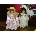 Pair of dolls on stands