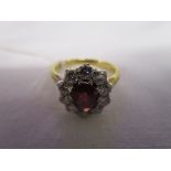 Fine 18ct ruby & diamond cluster ring