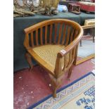 Cane seated tub chair