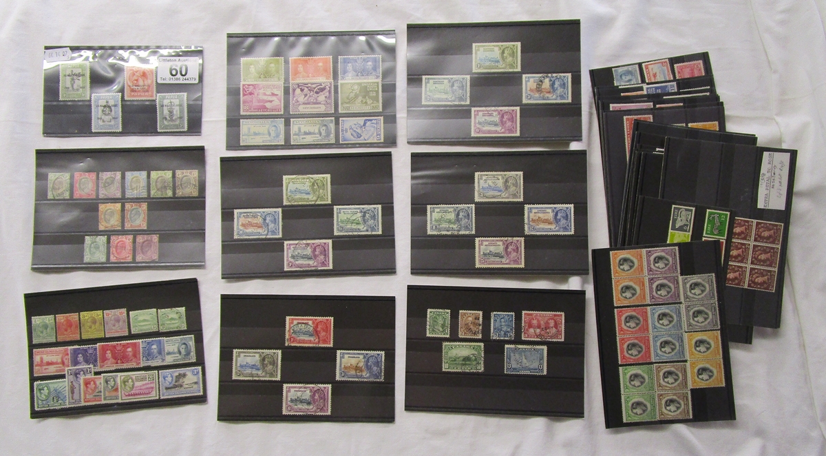 Stamps - 30 stock cards of Empire & Commonwealth Mint & Used to include KGV silver jubilee 1935