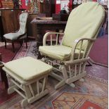 Unusual rocking chair with rocking stool