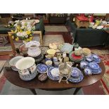 Table top of collectables to include Copeland Spode etc