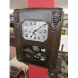 1930's Girod French wall clock with Westminster chime in good order