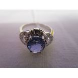 18ct white gold sapphire & diamond set ring