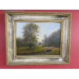 Oil - River scene signed H Goodwin