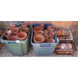 4 boxes of terracotta plant pots