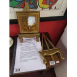 Miniature oil on board by Spencer Stock with 2 gilt display easels