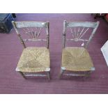 Pair of rush seated chairs