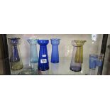 Collection of glass stem vases