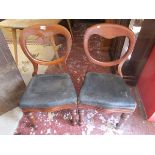 Pair of Victorian balloon-back chairs