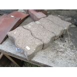 700 concrete 'wave' block pavers - 200mm x 100mm - Approx 14²