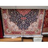 Blue ground Keshan carpet (approx 2.3m x 1.6m)