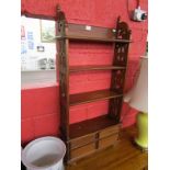 Mahogany wall shelves with drawers