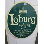 Plastic 'Loburg' beer sign