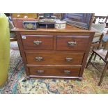 Edwardian walnut chest of 2 over 2 drawers