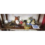 Shelf of collectables to include Royal Albert