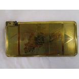 Brass cigarette case-lighter (approx 8.5cm x 17cm) bearing engraved markings 'Germany BRITISH