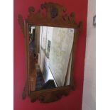Chinese Chippendale style walnut mirror