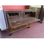19C mahogany 3 drawer secretaire chest