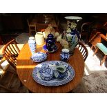 Collection of china to include blue and white