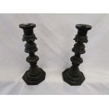 Pair of slate candlesticks