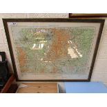 Framed map of North Midlands