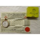 Gent’s 9ct lever fob watch with original box and paperwork in fine order (Circa 1924)