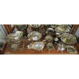 Shelf of silver plate