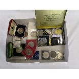 Coins - Tray to include Victorian silver, boxed crowns etc