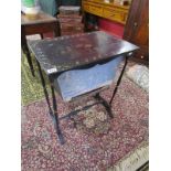 Lacquered Oriental sewing table