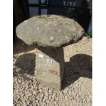 Antique Staddle stone with top - Base possibly bedrock