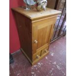 Pine pot cupboard with 2 drawers