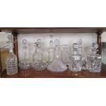 Collection of 10 decanters