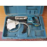 Cased Makita cordless auto feed screwdriver