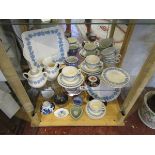 2 shelves of china to include Limoges & Royal Copenhagen