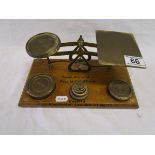 Early post masters balance scales - Marked Bedford - Head post master - Leonard J T Marsh 1964