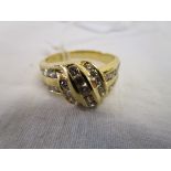 18ct channel set designer ring