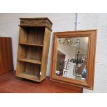 Pine wall shelves and mirror
