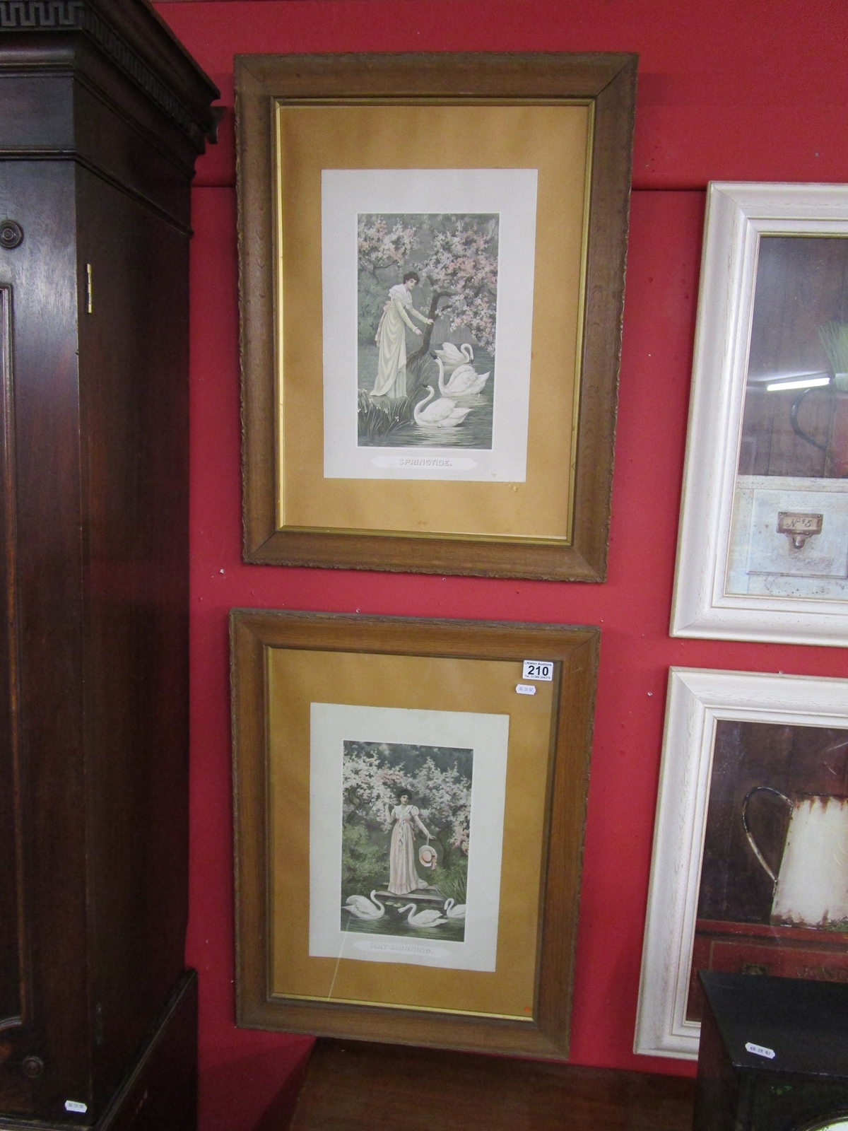 2 engravings / prints - May Morning & Spring Tide