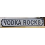 Novelty 'Vodka Rocks' wooden sign