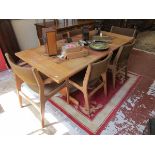 Retro table & 6 chairs to include 2 carvers