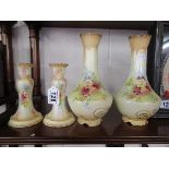 Pair of china candlesticks and vases - Vases marked S.F & Co