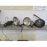 Various vintage car lights