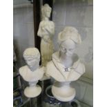 3 small statues to include bust of Eros