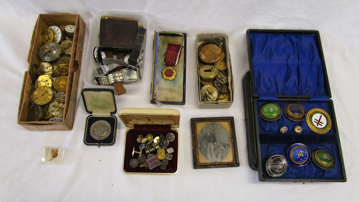 Box of watches & watch parts etc