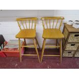 2 beech bar stools