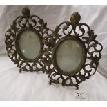 2 ornate metal picture frames