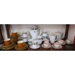 3 retro tea/coffee sets to include 2 tone Poole pottery