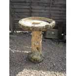 Stone bird bath - Rabbit theme